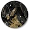 Designart - Black and Gold Tropical Leaves III - Modern Metal Circle Wall Art